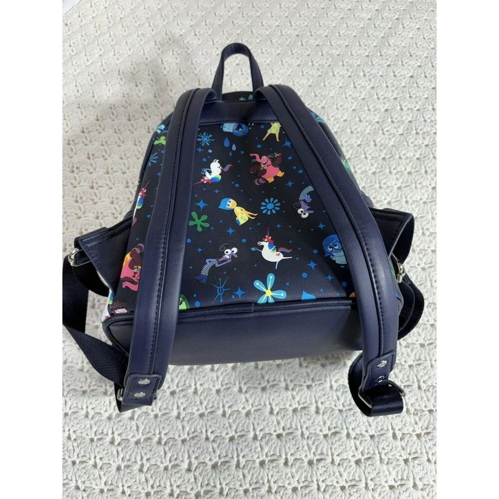 Disney Parks Exclusive Loungefly Inside Out Black w/Blue Mini Backpack EUC